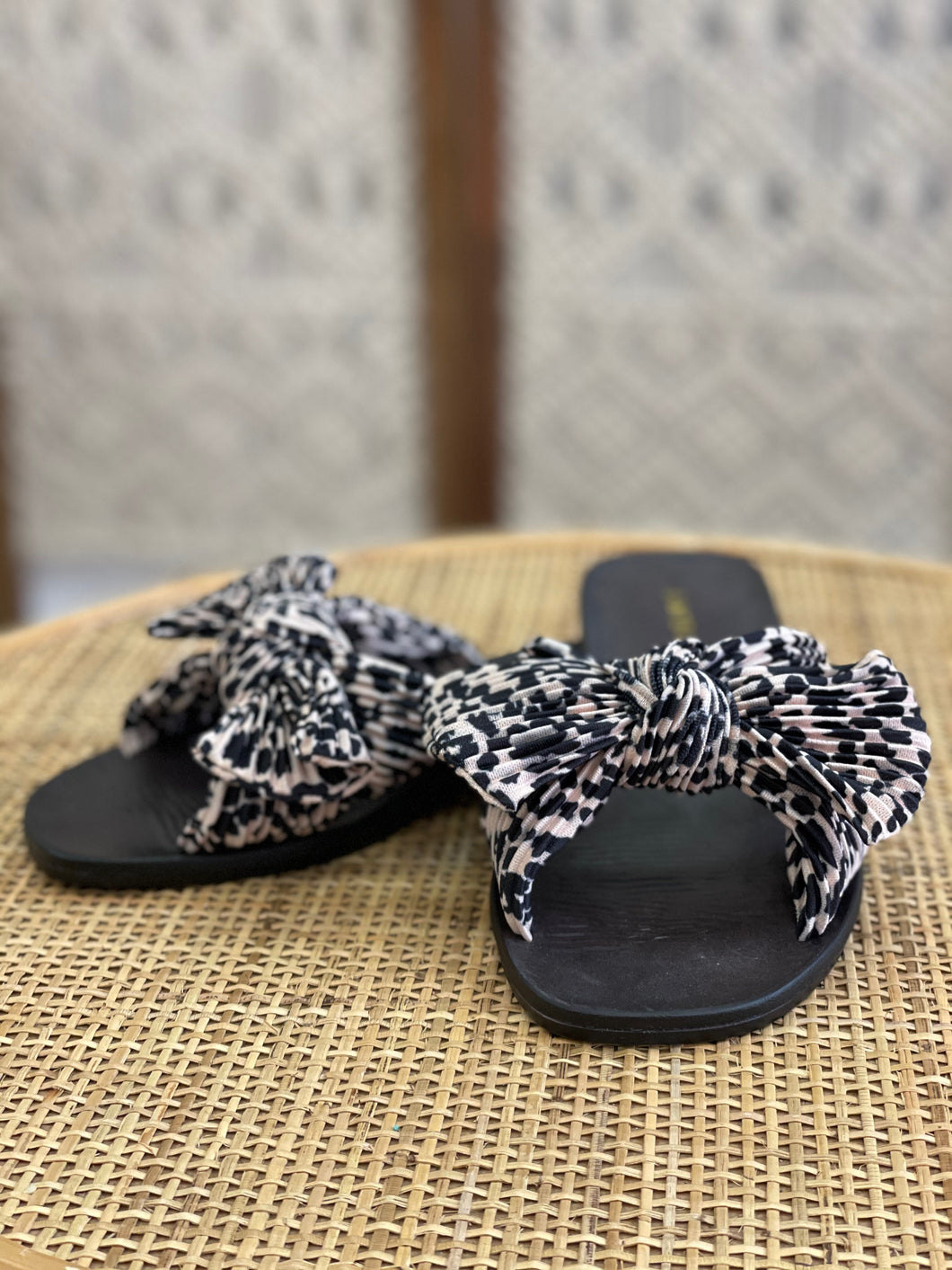 Leopard Slip On Sandals