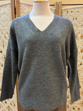 Load image into Gallery viewer, V Neck Drop Shoulder Sweater
