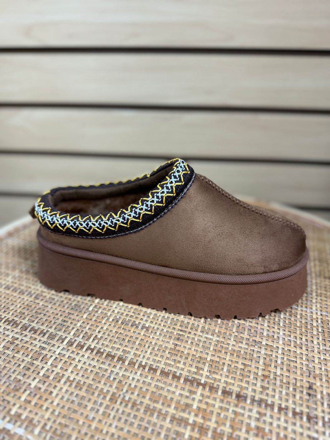 Chestnut Platform Slippers