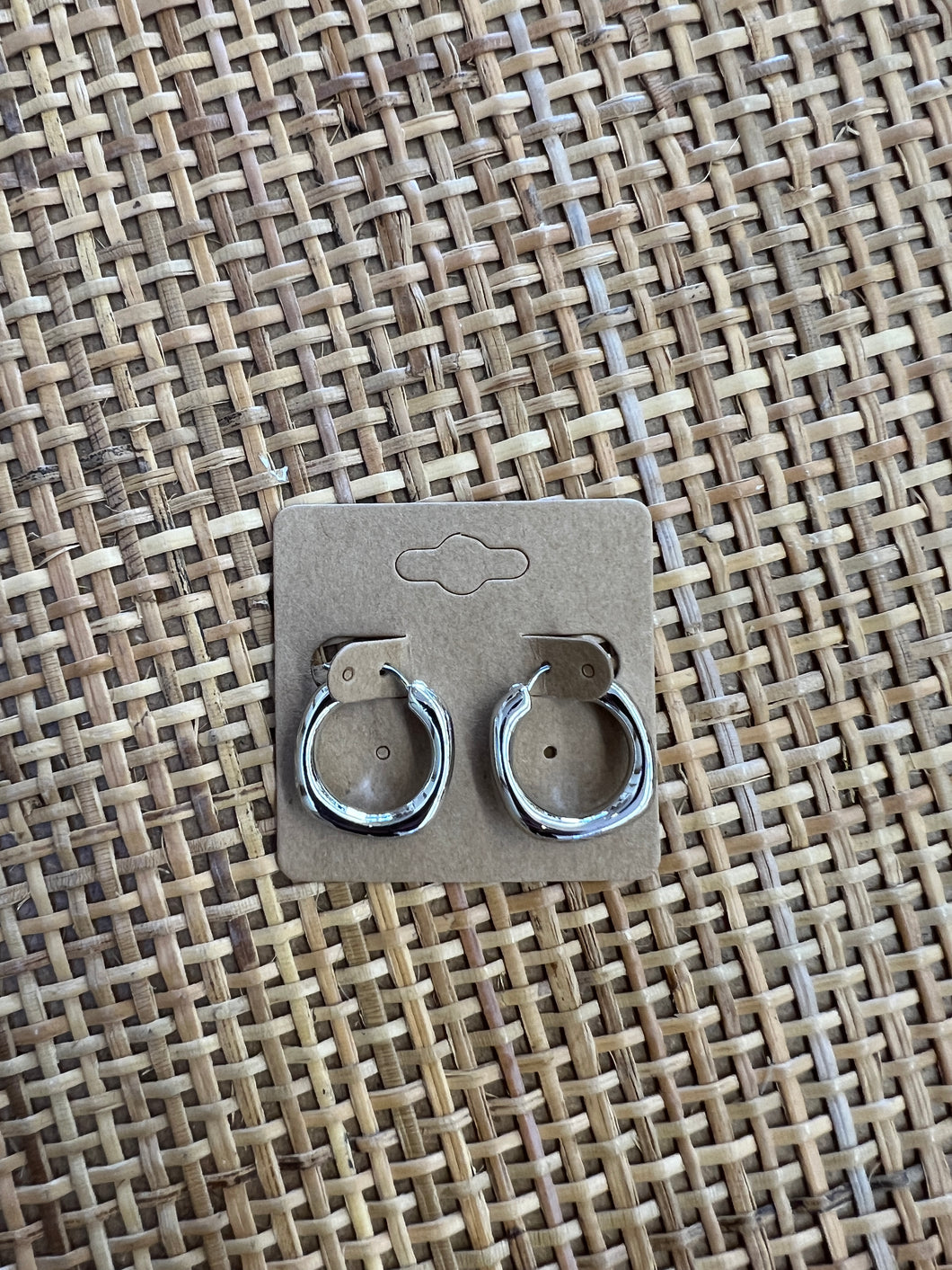 Silver Square Hoop Earrings