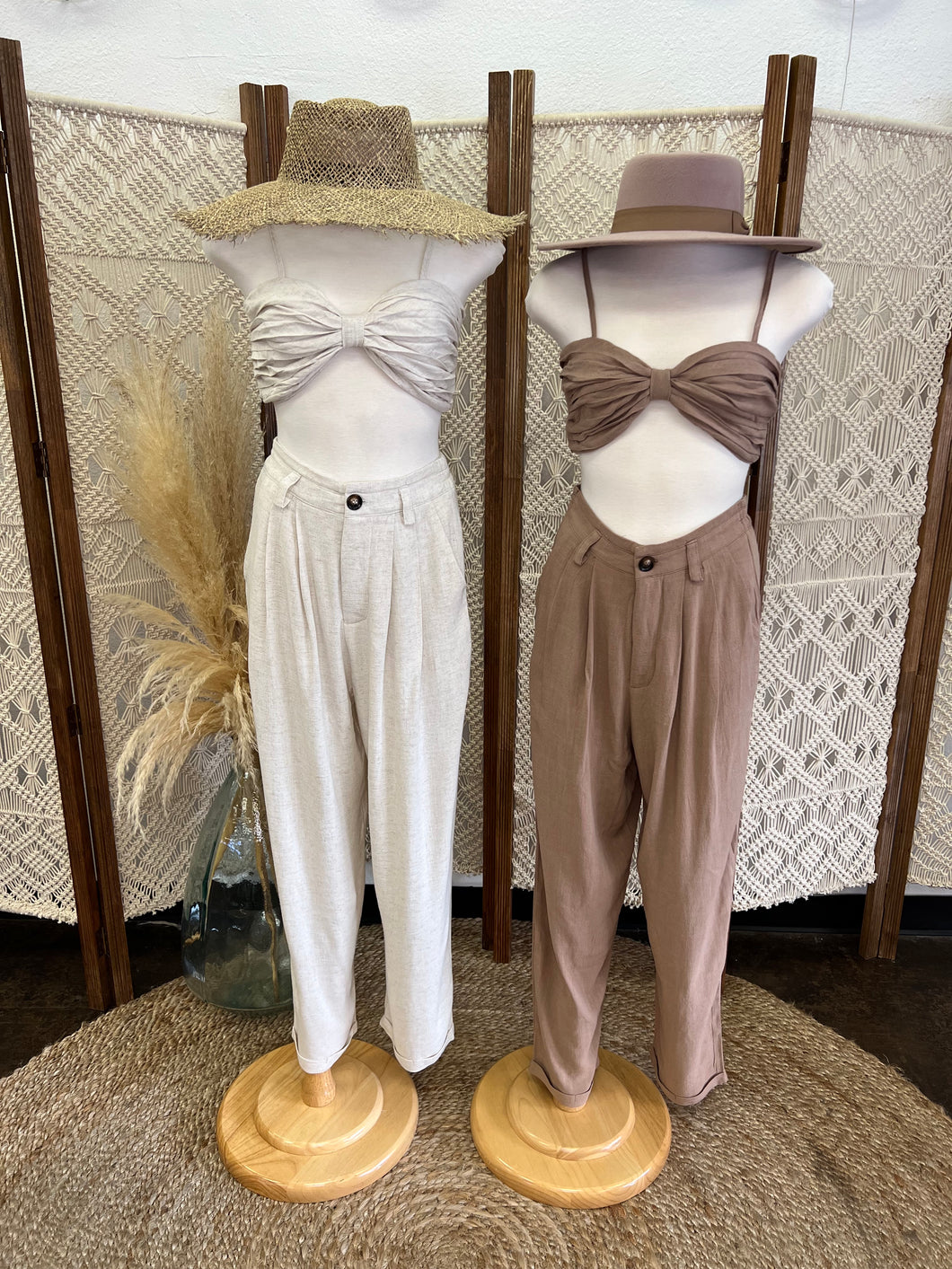Linen Bra Top and Pant Set